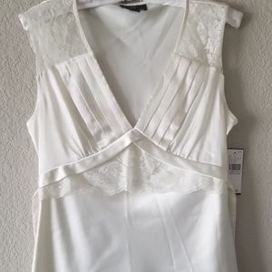 Silk Shirt Blouse with Lace